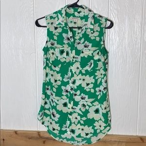 Merona Long Floral Sleeveless Blouse Size XS